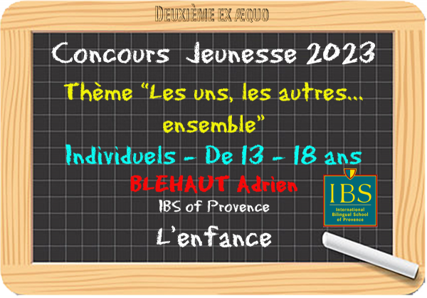 Individuels 13 - 18 ans - Deuxième série  ex æquo - Adrien BLEHAUT